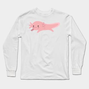 Pink Axolotl Long Sleeve T-Shirt